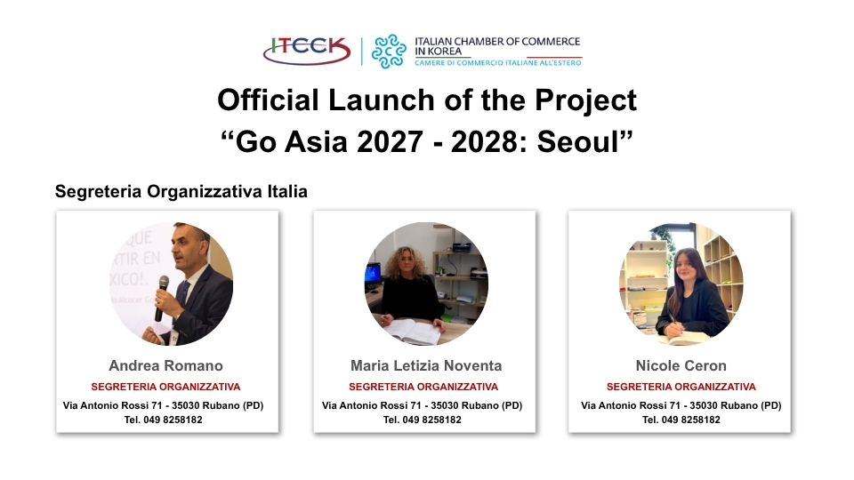 Segreteria Organizzativa in Italia Progetto “Go Asia 2027 - 2028: Seoul”